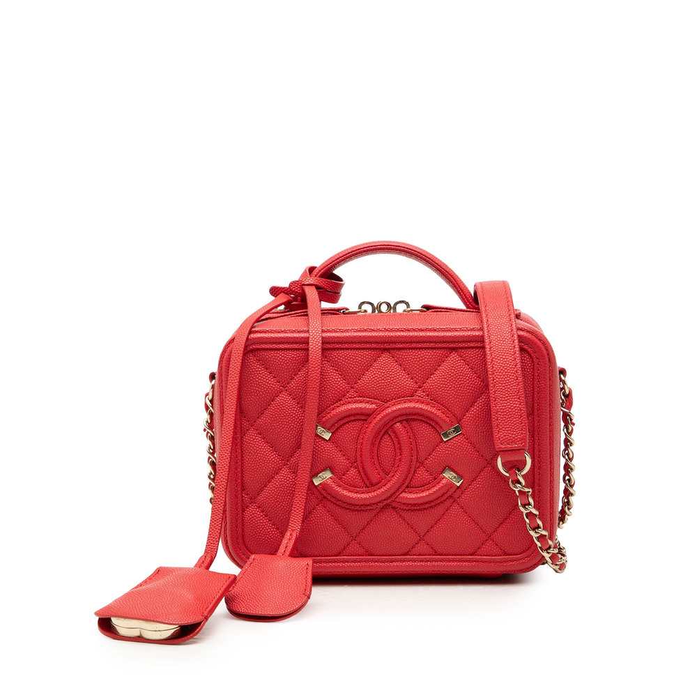 Pre-Loved Chanel Small Caviar CC Filigree Vanity Case
